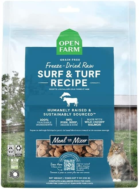 OPEN FARM Freezedried Cat Food Morsels Surf and Turf