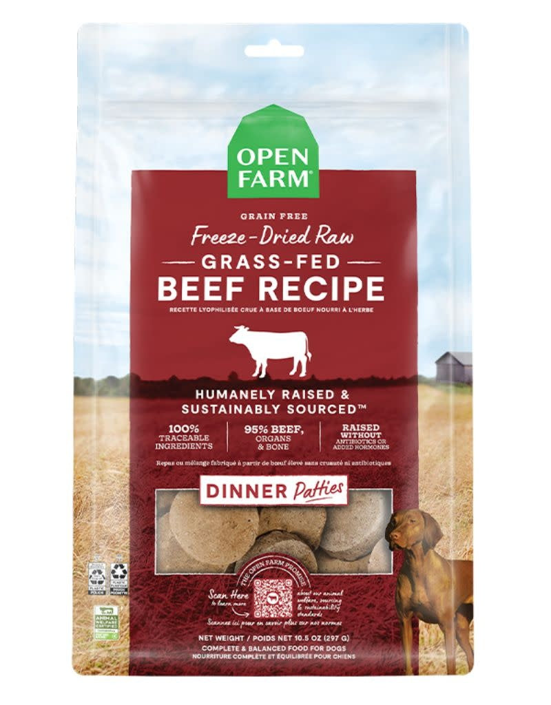 OPEN FARM Freezedried Dog Food Patties Grass Fed Beef
