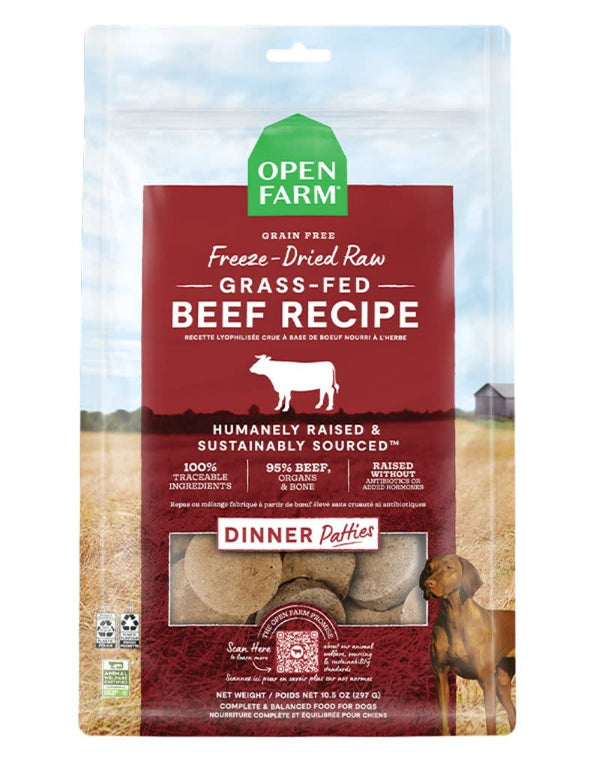 OPEN FARM Freezedried Dog Food Patties Grass Fed Beef