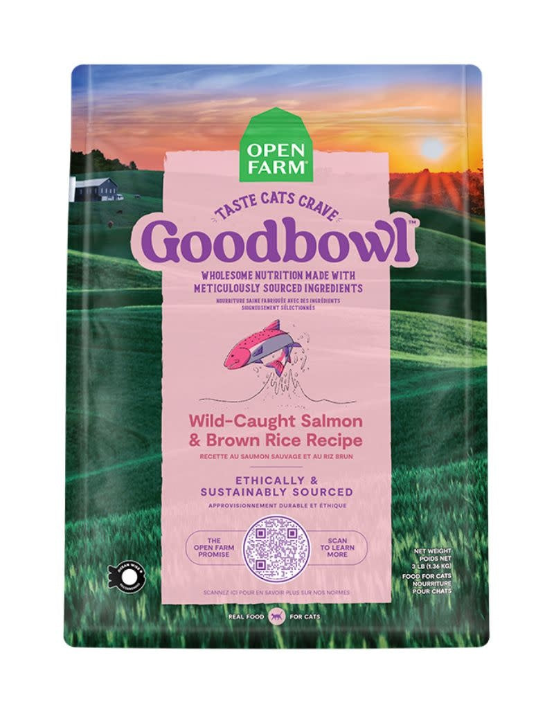 **OPEN FARM Goodbowl Wild-Caught Salmon & Brown Rice Dry Cat Food