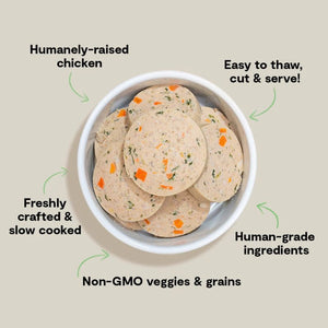 OPEN FARM Goodbowl Gently Cooked Harvest Chicken Dog Food Roll 28OZ