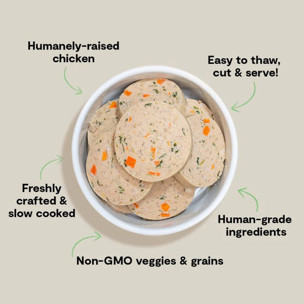 OPEN FARM Goodbowl Gently Cooked Harvest Chicken Dog Food Roll 28OZ