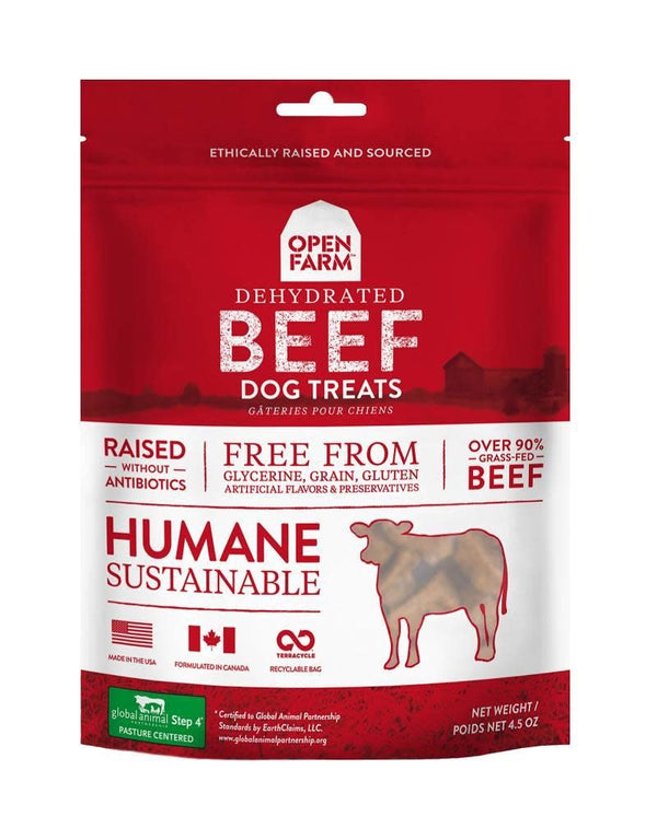 OPEN FARM Dehydrated Beef Jerky Dog Treat 4.5OZ