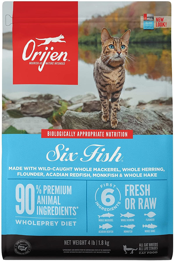 ORIJEN USA Six Fish Grain-Free Dry Cat  Food 4 lb.