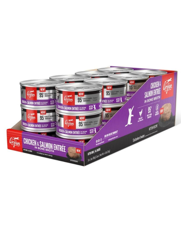 ORIJEN Chicken and Salmon Entree Wet Canned Cat Food Kitten Case 24/3OZ