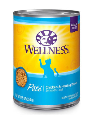 WELLNESS Chicken and Herring Canned Cat Food CASE