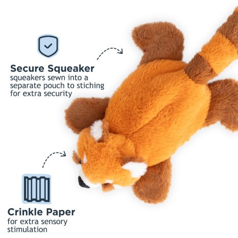 TALL TAILS Stuffless Red Panda Dog Toy 16IN