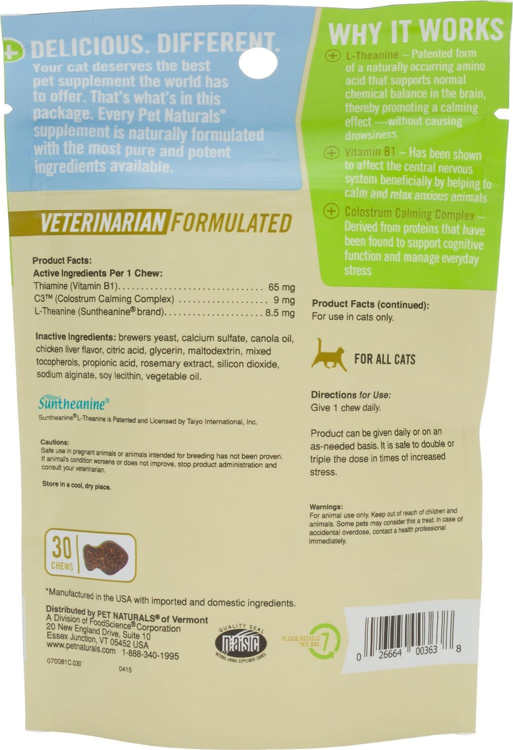 PET NATURALS Calming for Cats Soft Chews 30ct