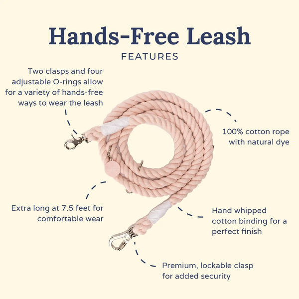 LUCY & CO Hands Free Rope Leash The Rosewater