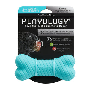 PLAYOLOGY All Natural Peanut Butter  Scented Dual Layer Bone
