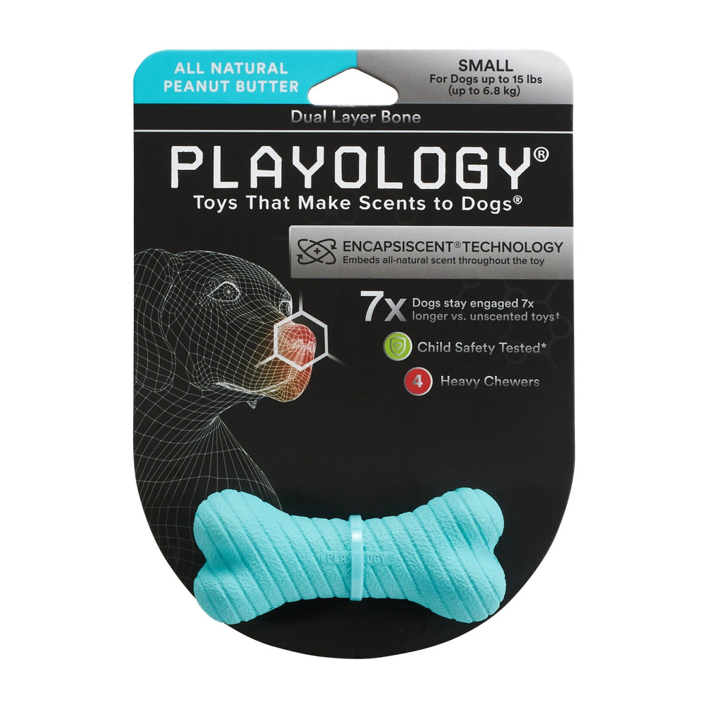PLAYOLOGY All Natural Peanut Butter  Scented Dual Layer Bone