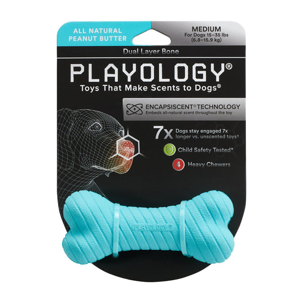 PLAYOLOGY All Natural Peanut Butter  Scented Dual Layer Bone