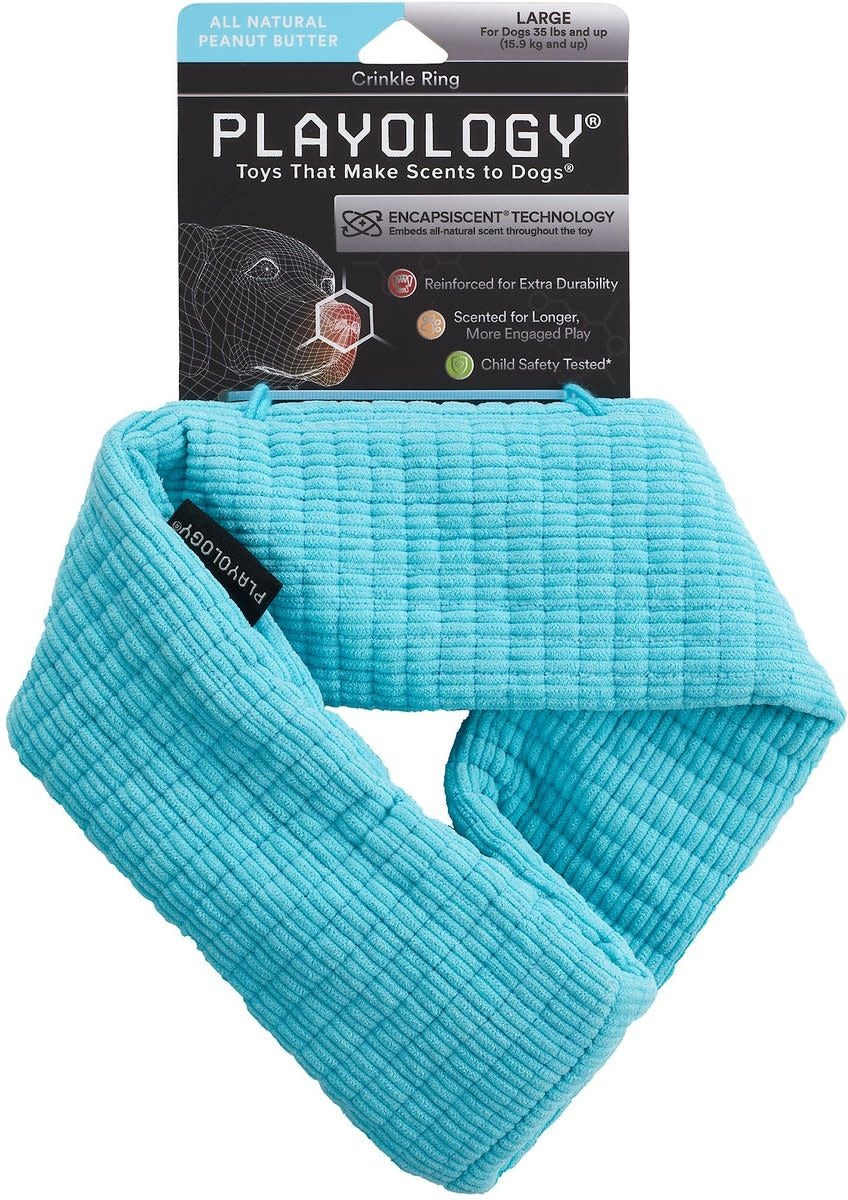 PLAYOLOGY All Natural Peanut Butter Scented Plush Crinkly Ring L