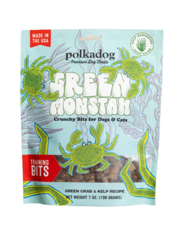 POLKA DOG Green Monstah Treats Bits 7OZ