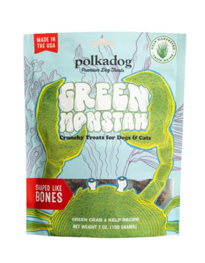 POLKA DOG Green Monstah Treats Bones 7OZ