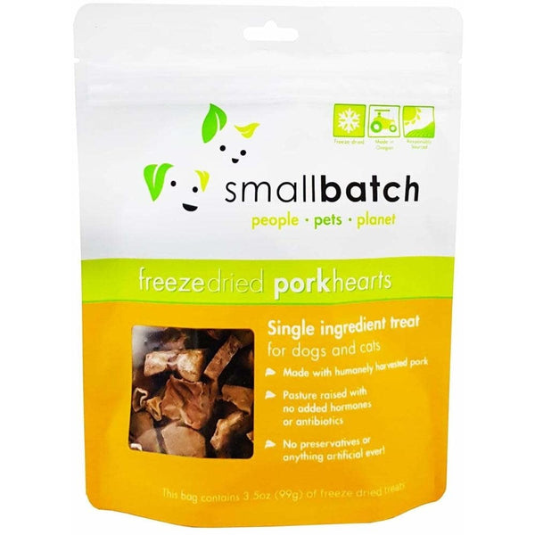 SMALL BATCH Freezedried Pork Heart Dog & Cat Treats 3.5 oz.