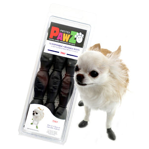 PAWZ Waterproof Rubber Dog Boots Black