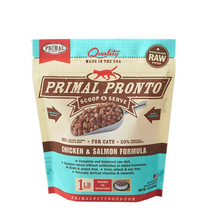PRIMAL Pronto Frozen Raw Feline Chicken & Salmon Formula 1 lb.
