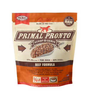 PRIMAL Pronto Frozen Raw Canine Beef Formula 4 lb.
