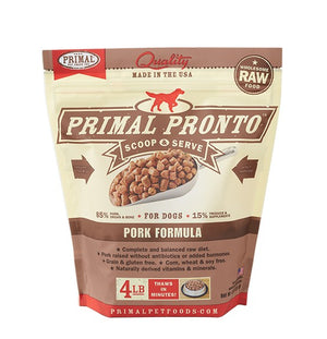 PRIMAL Pronto Frozen Raw Canine Pork Formula 4 lb.