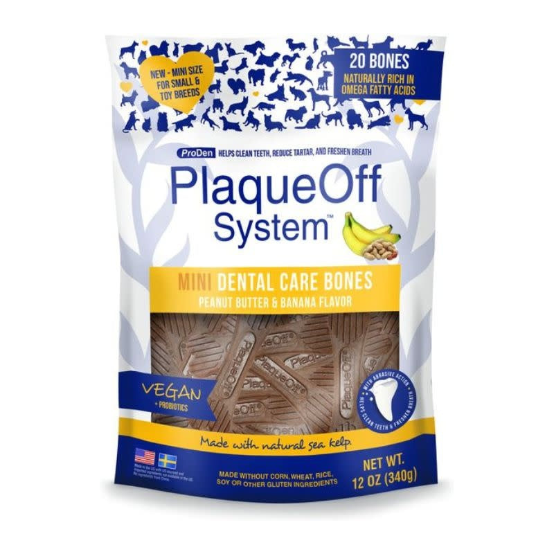 PRODEN Plaqueoff Dental Bone Mini Peanut Butter 12 oz