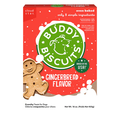 CLOUD STAR Buddy Biscuits Crunchy Gingerbread Dog Treats 16 oz