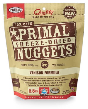 PRIMAL Venison Freezedried Feline Food 5.5oz.
