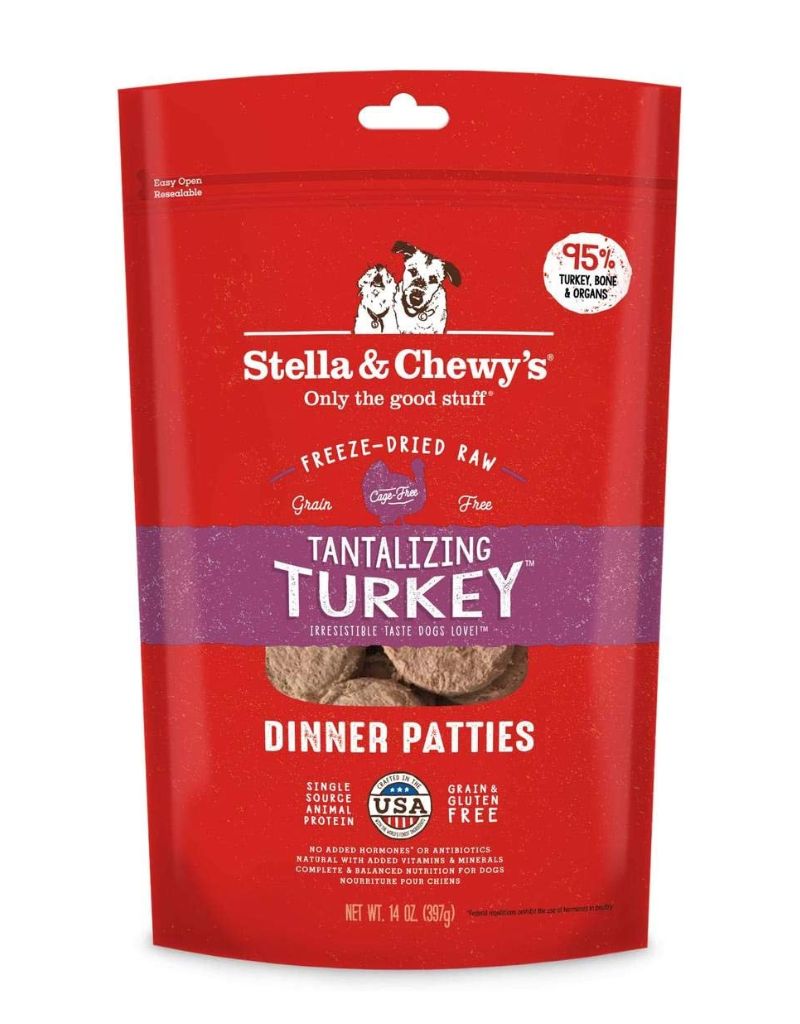 STELLA & CHEWY'S Freeze-Dried Dog Food Dinner Patties Tantalizing Turkey