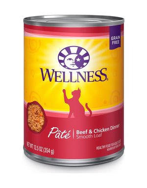 WELLNESS Beef and Chicken Canned Cat Food CASE