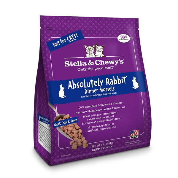 STELLA & CHEWY'S Frozen Cat Food Dinner Morsels Absolutely Rabbit 1.25LB