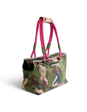 ROVERLUND Out and About Pet Tote Camo and Magenta L