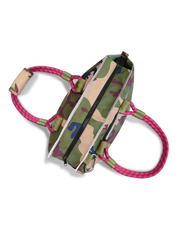 ROVERLUND Out and About Pet Tote Camo and Magenta L