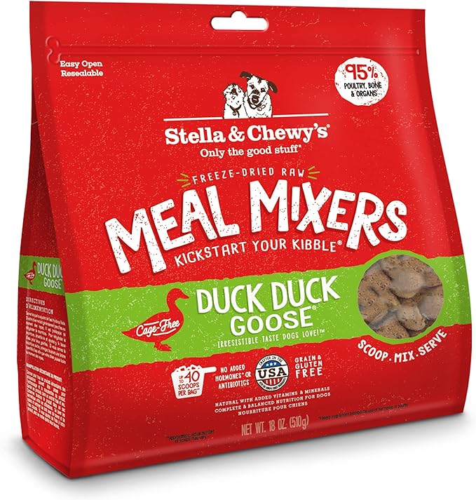 STELLA & CHEWY'S Freeze-Dried Dog Food Meal Mixers Duck Duck Goose
