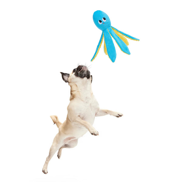 BARK Odd Otto Octopus Plush Dog Toy Blue