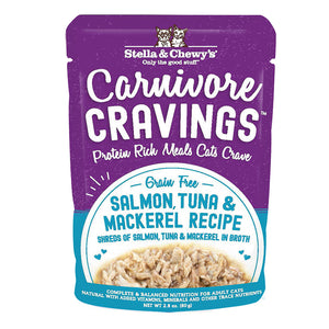 STELLA & CHEWY'S Carnivore Cravings Salmon, Tuna & Mackerel Cat Food Pouch 2.8 oz