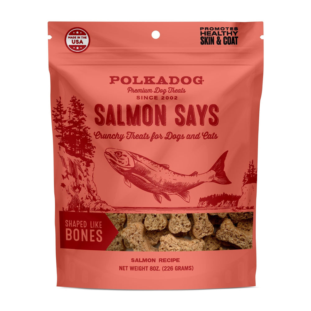 POLKA DOG Salmon Says Bone Treats 7oz