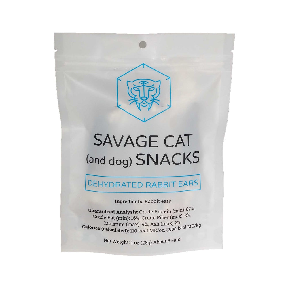 SAVAGE CAT Dehydrated  Rabbit Ears 1oz