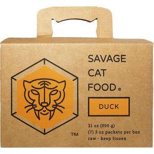 SAVAGE CAT Frozen Raw Cat Food Duck 3 OZ 7 PK