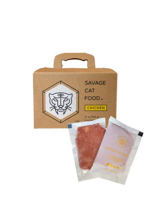 SAVAGE CAT Frozen Raw Cat Food Chicken 3 OZ 7 PK