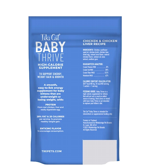 TIKI CAT Baby Thrive Chicken and Chicken Liver Mousse Cat Food 20PK