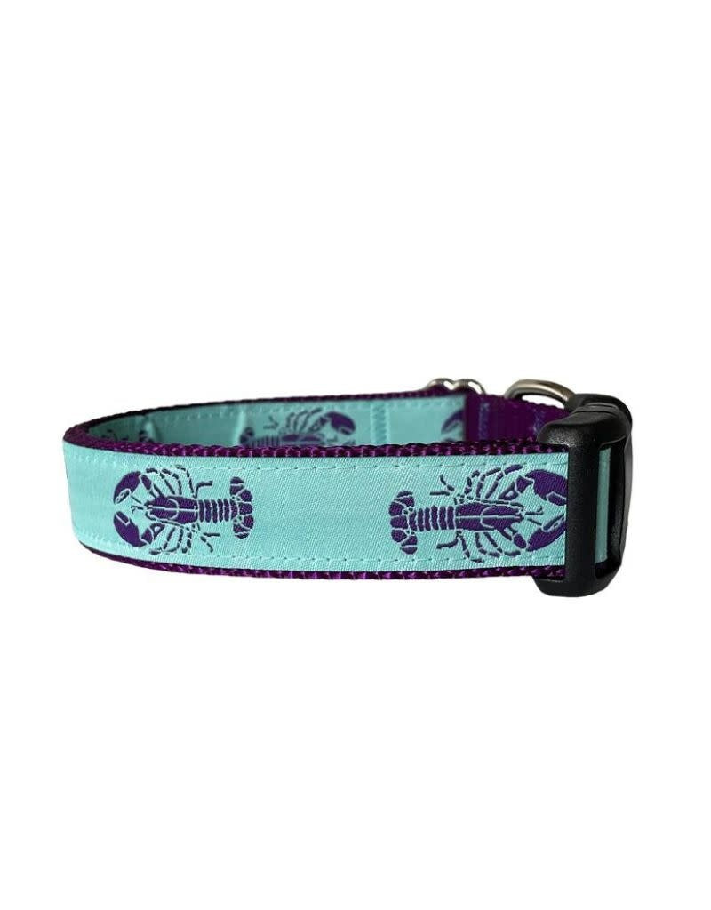 SEW FETCH Dog Collar Aqua Lobster