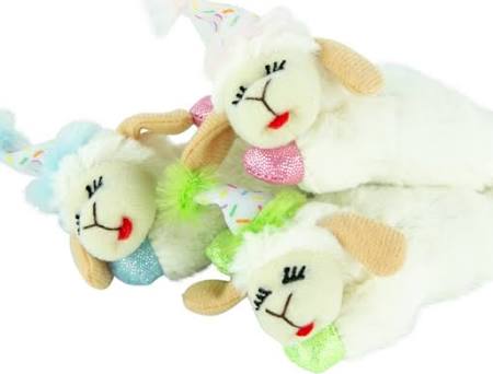 MULTIPET Lamb Chop with Birthday Hat Cat Toy