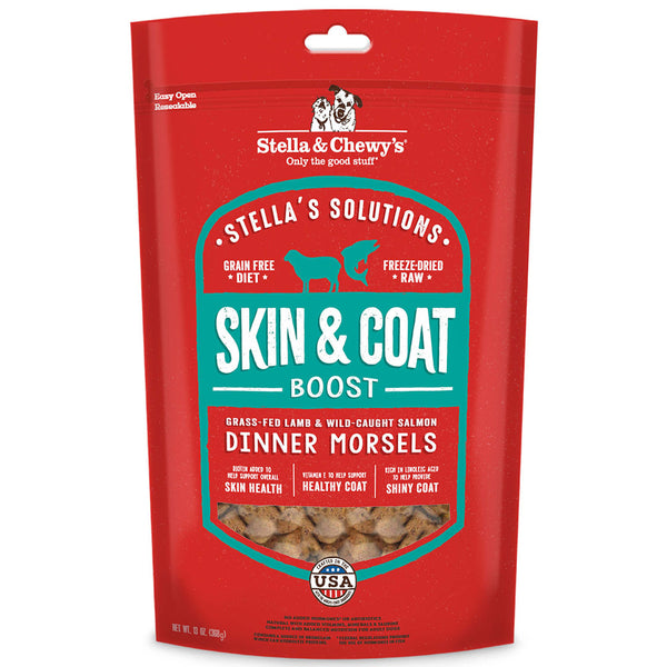 STELLA'S SOLUTIONS Skin & Coat Boost Lamb & Salmon Dinner Morsels for Dogs 13oz