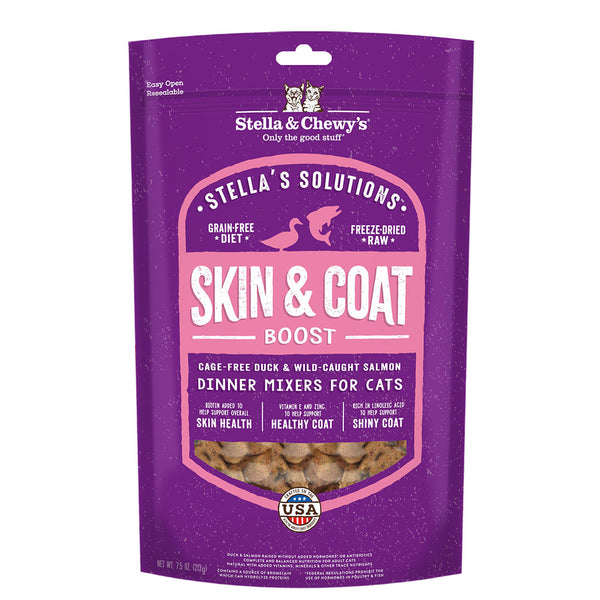 STELLA'S SOLUTIONS Skin & Coat Boost Duck & Salmon Dinner Mixers for Cats 7.5oz