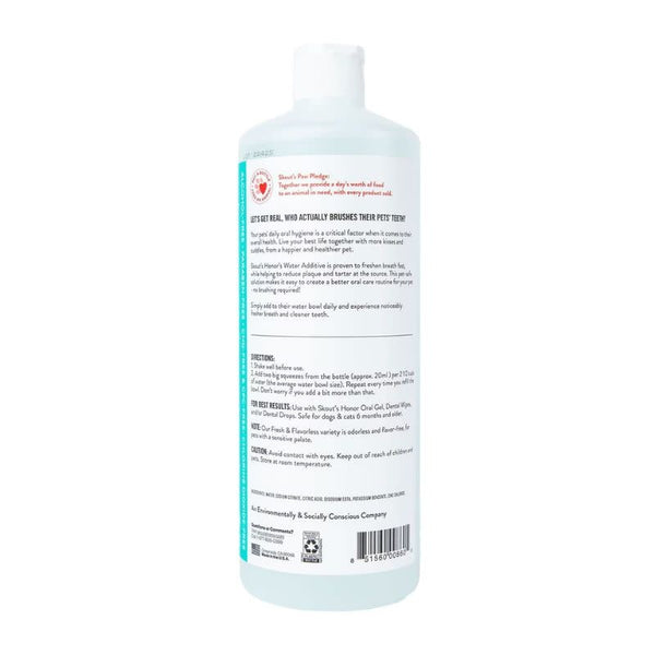 SKOUTS HONOR Dog Dental Water Additive Fresh & Flavorless 32oz