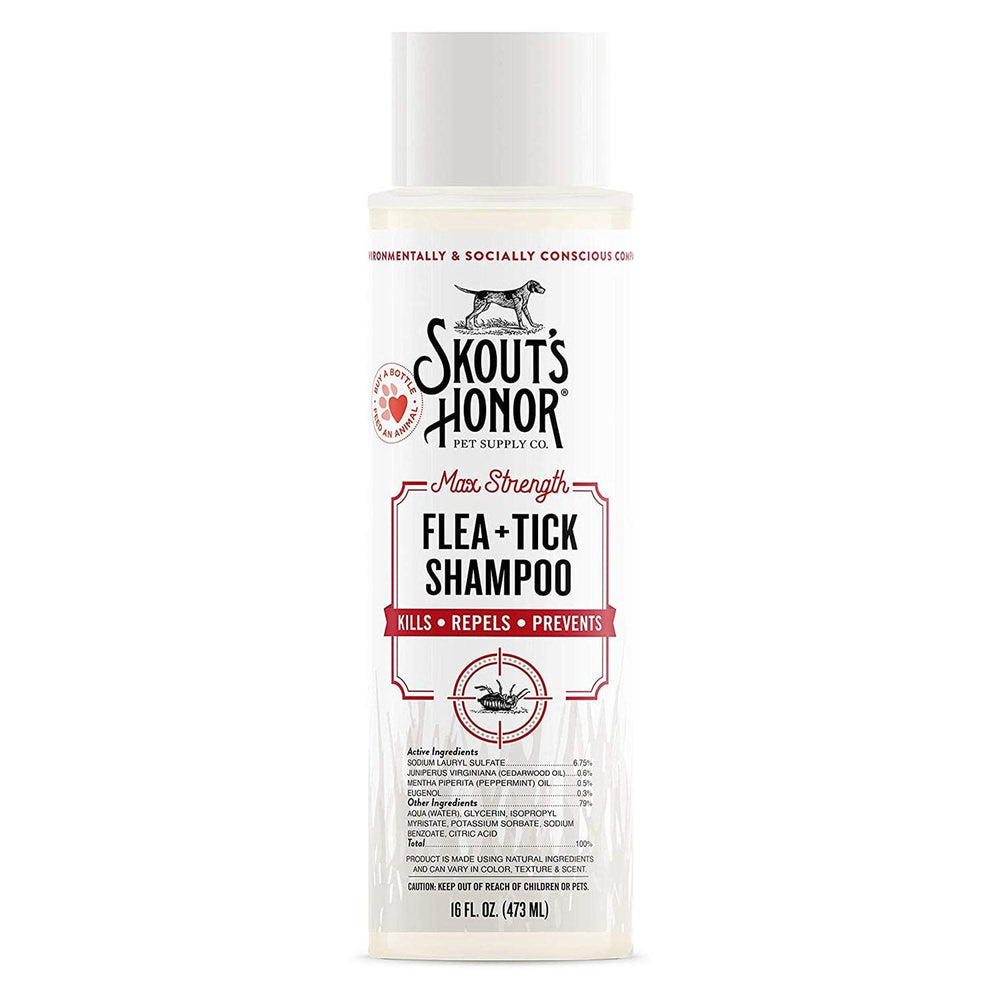 SKOUTS HONOR Max Strength Flea & Tick Shampoo for Dogs 16oz