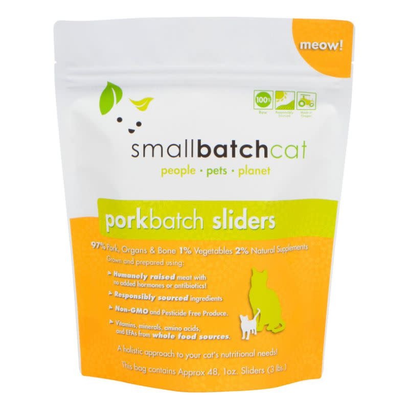 SMALL BATCH Frozen Pork Sliders Cat Food 3lb