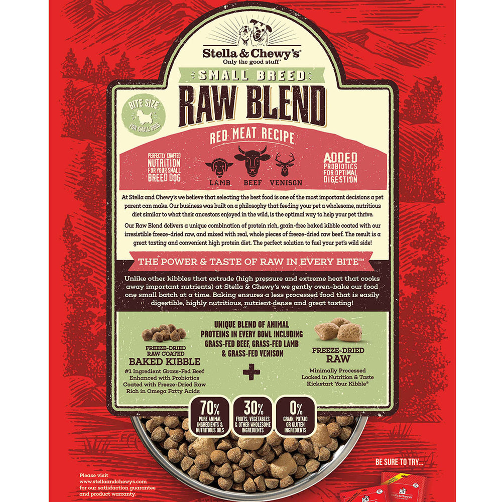 STELLA & CHEWYS  Dry Dog Food Raw Blend Baked Kibble Red Meat Recipe Small Breed