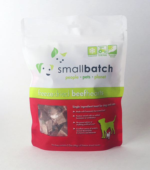 SMALL BATCH Freezedried Beef Heart Dog & Cat Treats 3.5 oz