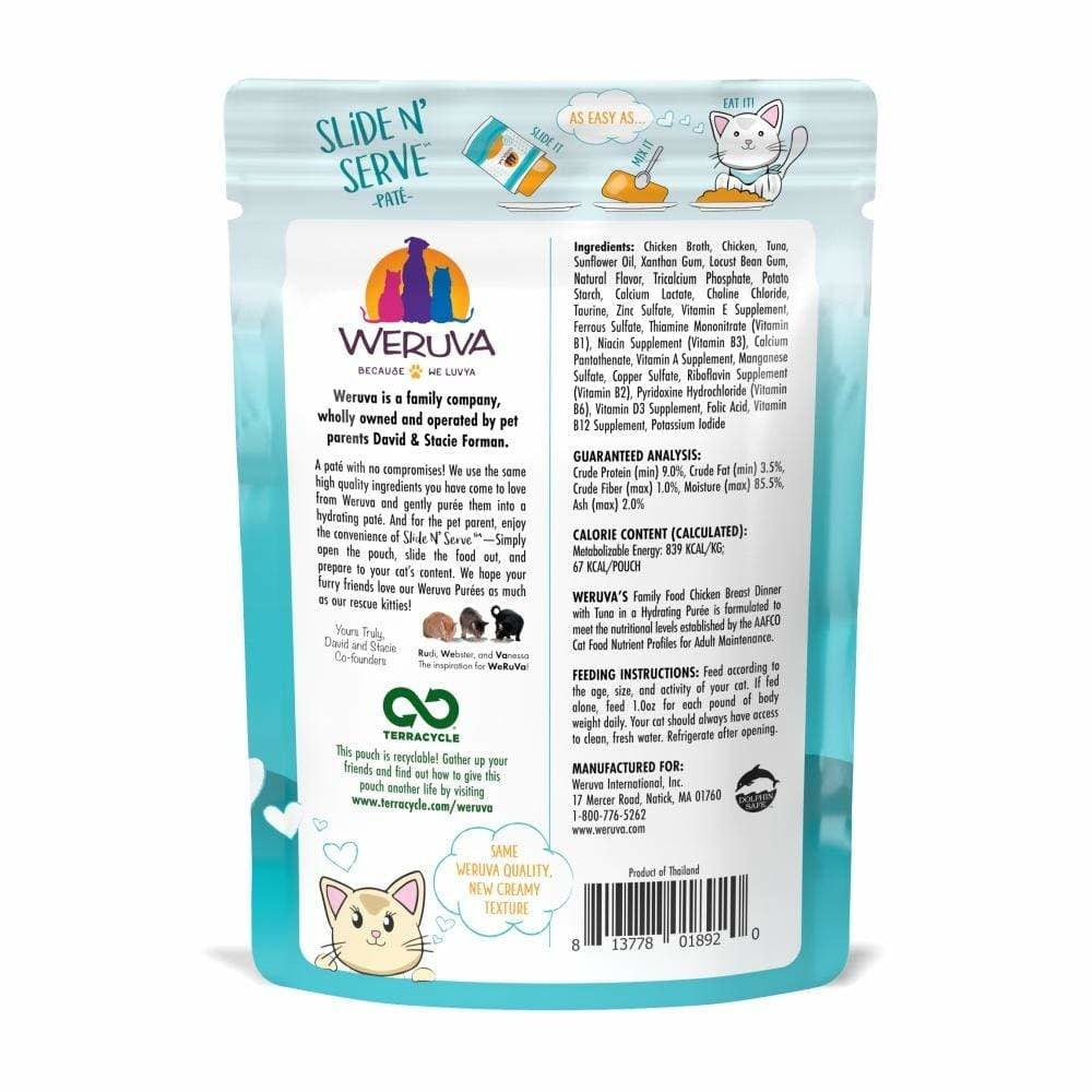 WERUVA Cat Slide N Serve Pouch Pate Family Food CASE/12
